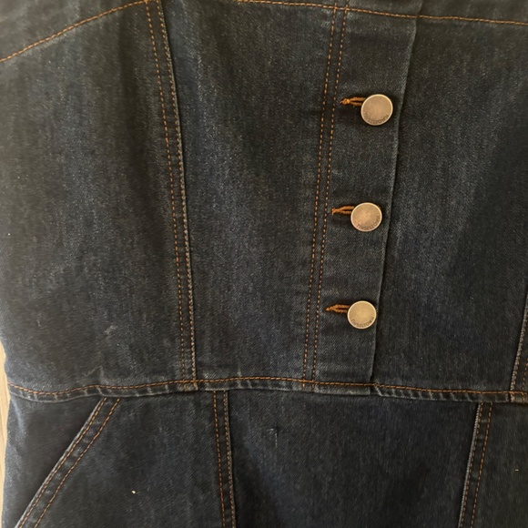 Tinseltown Denim Overall Jumper Women’s Large Dark Wash NWT Adjustable - Picture 3 of 7